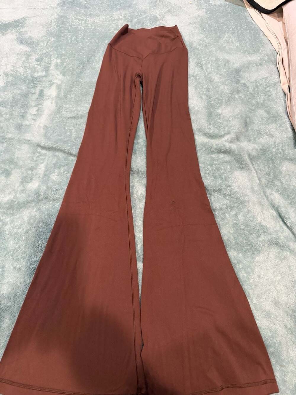 Offline by Aerie Real Me High Waisted Crossover Rib Super Flare Legging in Brown